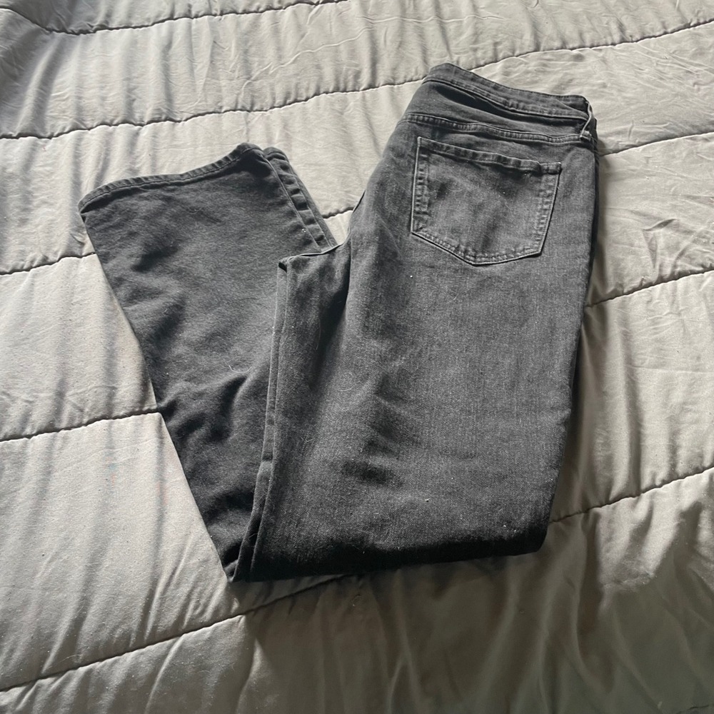 Old Navy Women's Size 12 Black Extra High Rise Kicker Boot Cut Jeans Secret Slim